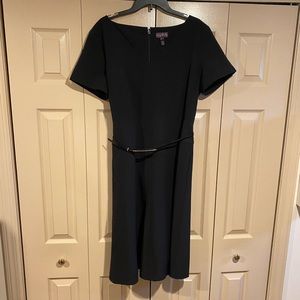 NWT LTS Black V-Neck Short Sleeve Dress with belt